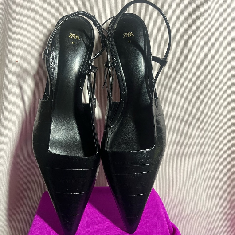 Zara Sleek Black Women's Heels